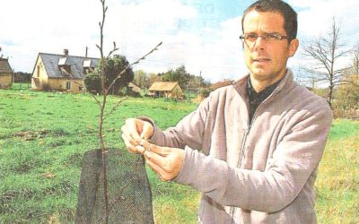 article paru dans Ouest France – parrainage d’arbres par les habitants – en Sarthe