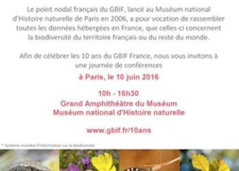 Conférence sur les 10 ans du GBIF – Au Muséum national d’Histoire naturelle à Paris