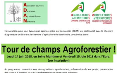 Tour de champs agroforestier, en Normandie les 14 et 15 juin 2018