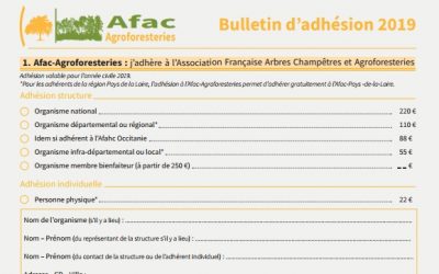 Votre adhésion 2019 à l’Afac-Agroforesteries